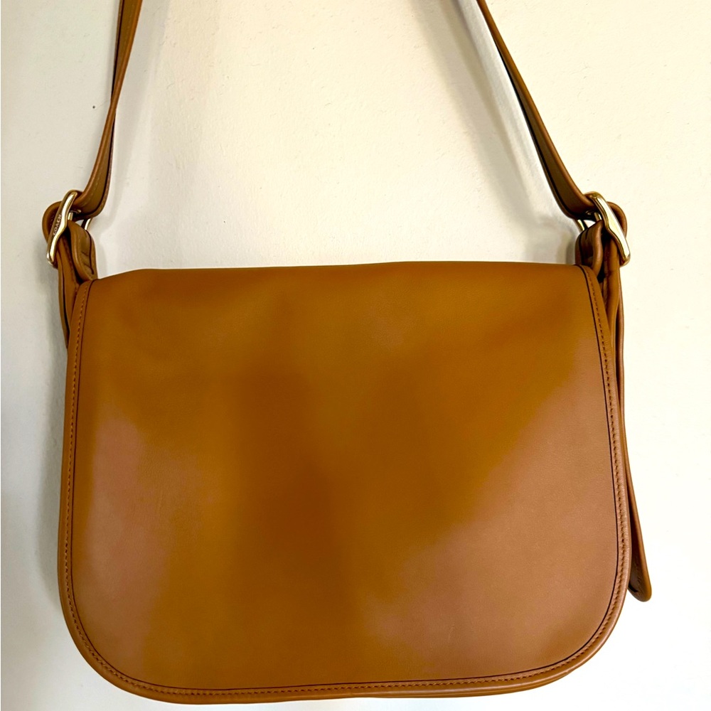 *SOLD* Coach PATRICIA SADDLE BAG 23 IN NATURAL REFINED LEATHER
